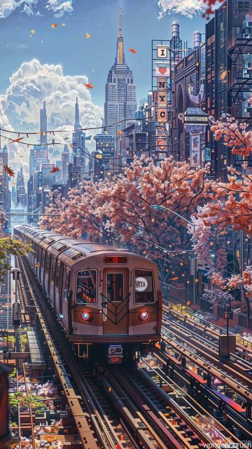 New York in the Fall iPhone Wallpaper HD