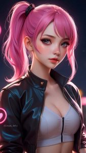 Pink Hairs Girl Anime iPhone Wallpaper HD
