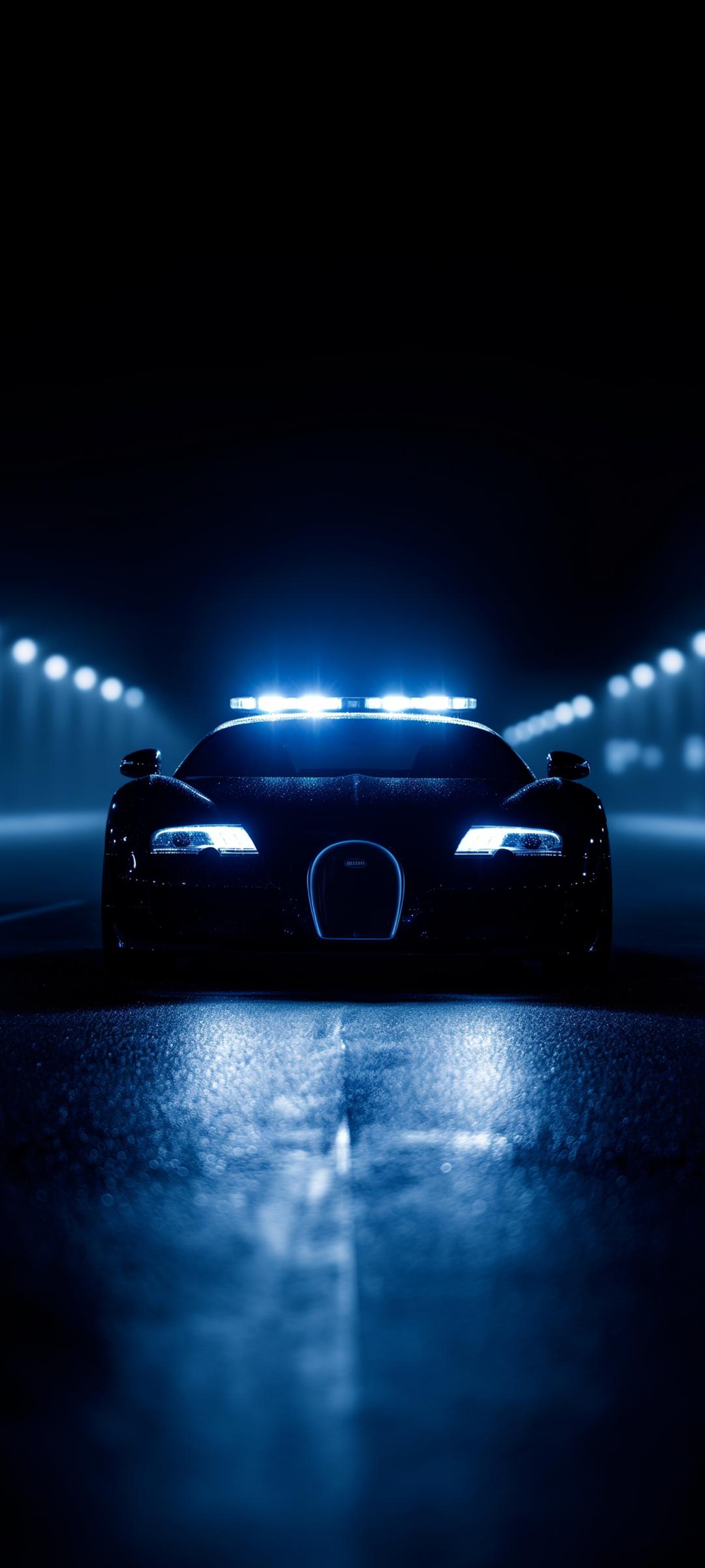 Police Car Buggatti iPhone Wallpaper HD