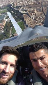 Ronaldo Messi Flying High iPhone Wallpaper HD