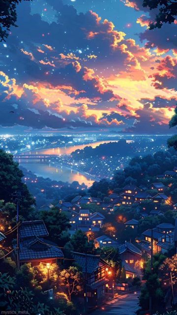 Sunset Cloudy Lofi City iPhone Wallpaper HD