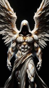 White Marble Angel Guardian iPhone Wallpaper HD