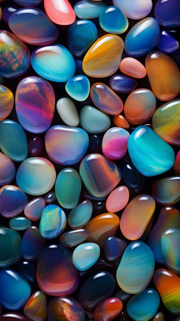 3D Colorful Stones Pebbles iPhone Wallpaper HD