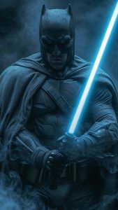Batman with Lightsaber By insertitle99 iPhone Wallpaper HD