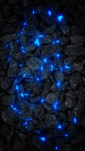 Blue Neon Light Stones iPhone Wallpaper HD