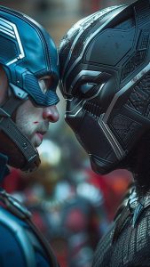 Captain vs Black Panther iPhone Wallpaper HD