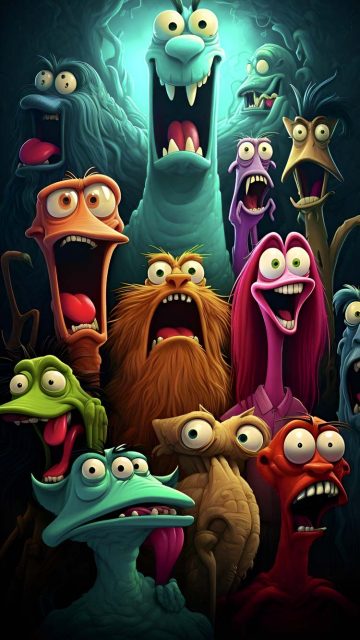 Cartoon Monsters iPhone Wallpaper HD