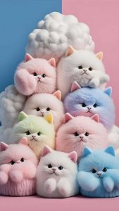 Colorful Cats iPhone Wallpaper HD