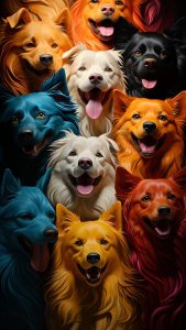 Colorful Dogs iPhone Wallpaper HD