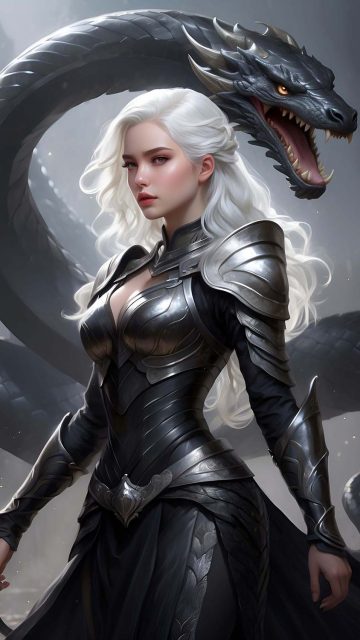Dragon Girl iPhone Wallpaper HD