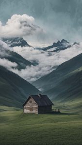 Foggy Mountains by digitalartsensei iPhone Wallpaper HD