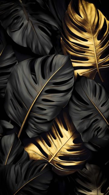 Golden Foliage Plants iPhone Wallpaper HD
