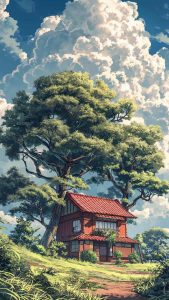 House in Nature iPhone Wallpaper HD