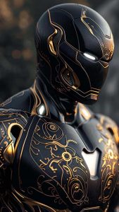 Iron Man Royal Black Armor By r.t.m digital art iPhone Wallpaper HD