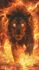 Lion on Fire By aimagination journey iPhone Wallpaper HD
