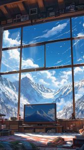 Mountain Views Big Window iPhone Wallpaper HD