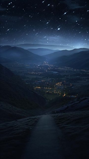 Night Views from Mountains iPhone Wallpaper HD