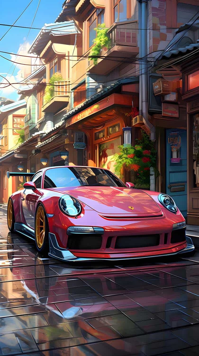 Red Porsche iPhone Wallpaper HD