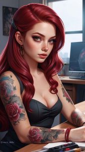 Redhead Beauty By imos artx iPhone Wallpaper HD