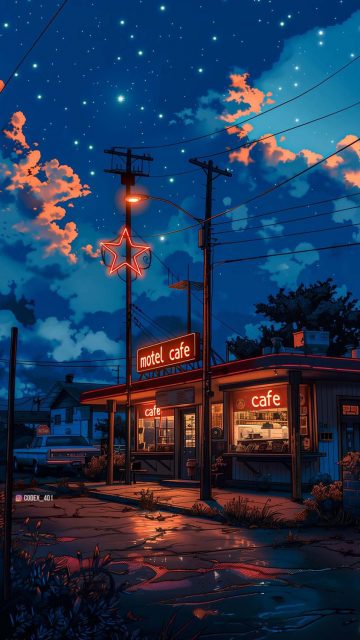 Retro Cafe By codex 401 iPhone Wallpaper HD