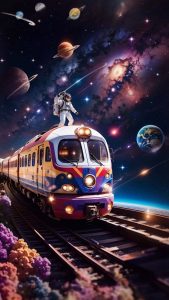 Space Train iPhone Wallpaper HD