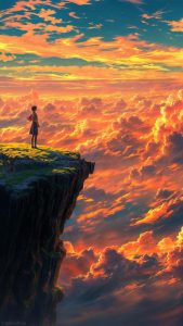 Standing on Cliff By madewith.ai iPhone Wallpaper HD