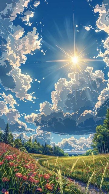 Sunrays and Vibrant Sky By gogoblingo iPhone Wallpaper HD
