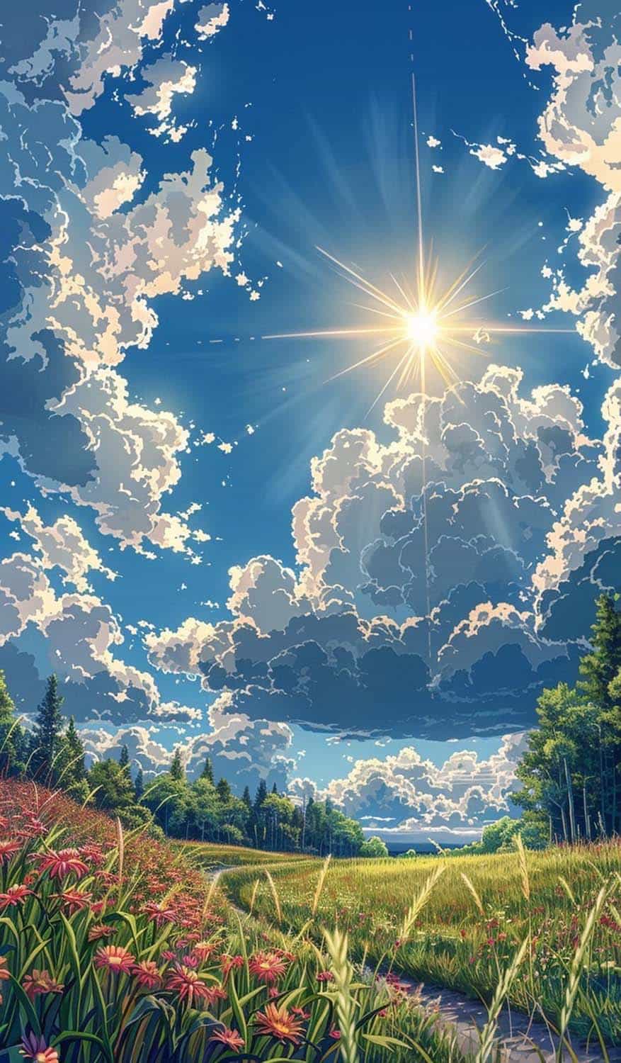 Sunrays and Vibrant Sky By gogoblingo iPhone Wallpaper HD