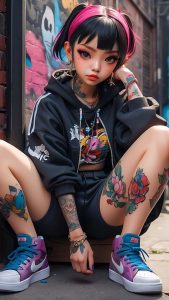 Tattoo Girl By imos artx iPhone Wallpaper HD