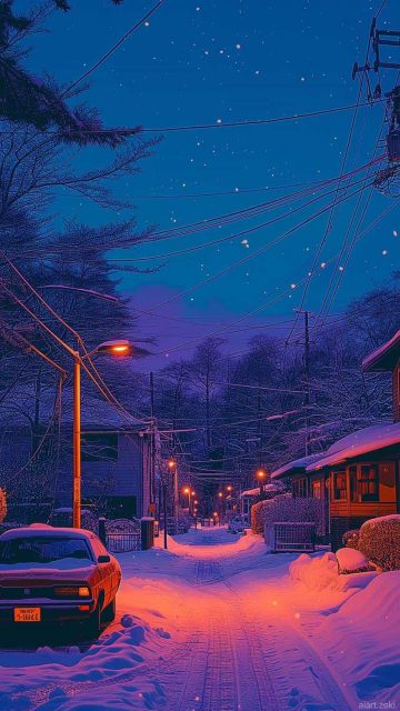 Winter Night iPhone Wallpaper HD