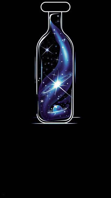 iPhone 15 Pro Dynamic Island Glass Bottle Wallpaper