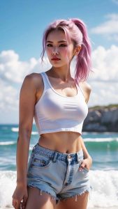 Beach Girl By imos artx iPhone Wallpaper HD