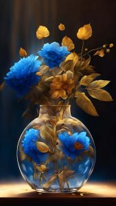 Blue Flower Pot iPhone Wallpaper HD