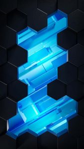 Blue Hexagon 3D iPhone Wallpaper HD