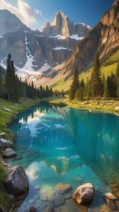 Blue Water Lake in Valley iPhone Wallpaper HD