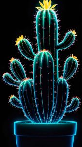 Cactus Plant Amoled iPhone Wallpaper HD