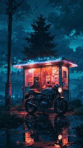 Cafe Racer Bike By 8bit renders iPhone Wallpaper HD