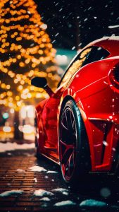 Christmas Ferrari iPhone Wallpaper HD
