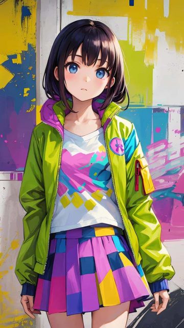 Cute Anime Girl Griffati iPhone Wallpaper HD