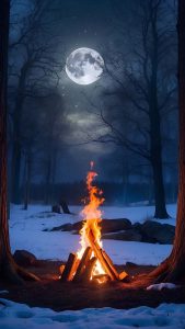 Moonlight Bonfire iPhone Wallpaper HD