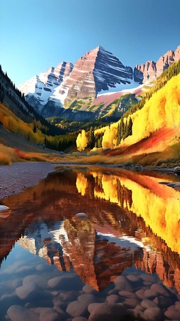 Mountain Lake Reflection iPhone Wallpaper HD