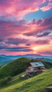 Mountain Top House iPhone Wallpaper HD