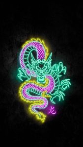 Neon Dragon iPhone Wallpaper HD