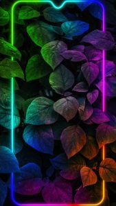 Neon RGB Foliage iPhone Wallpaper HD