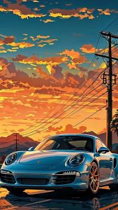 Porsche 911 By 8bit renders iPhone Wallpaper HD