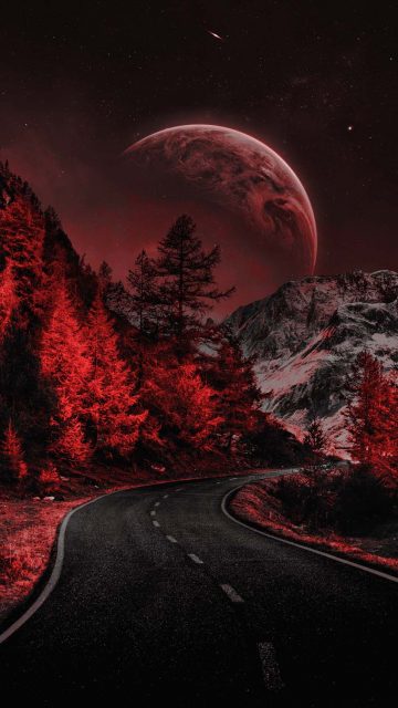 Red Planet Road iPhone Wallpaper HD
