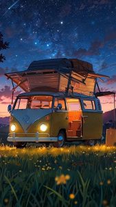 VW Camping Van By 8bit renders iPhone Wallpaper HD