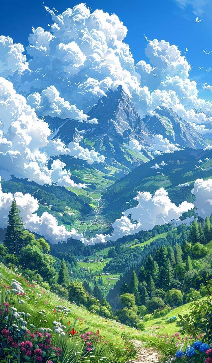 Vibrant Sky Mountains By gogoblingo iPhone Wallpaper HD