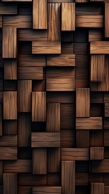 Wood Blocks 3D Background iPhone Wallpaper HD