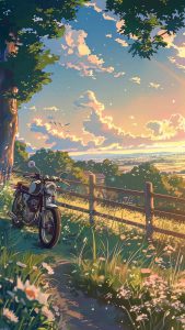 Sunrise with Vintage Bike By radstream